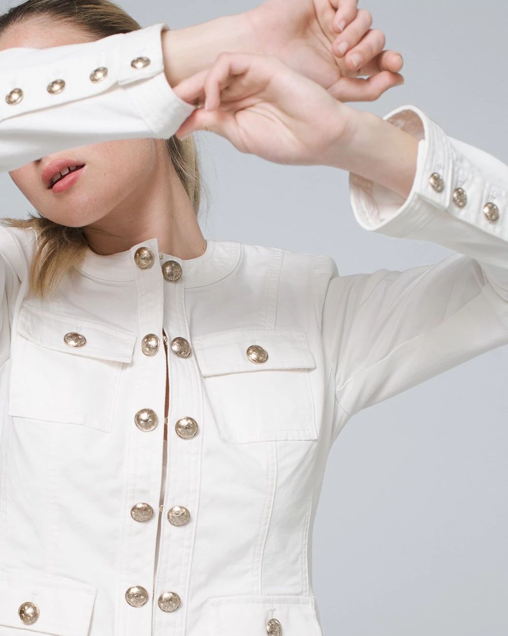 White military jacket womens cheap